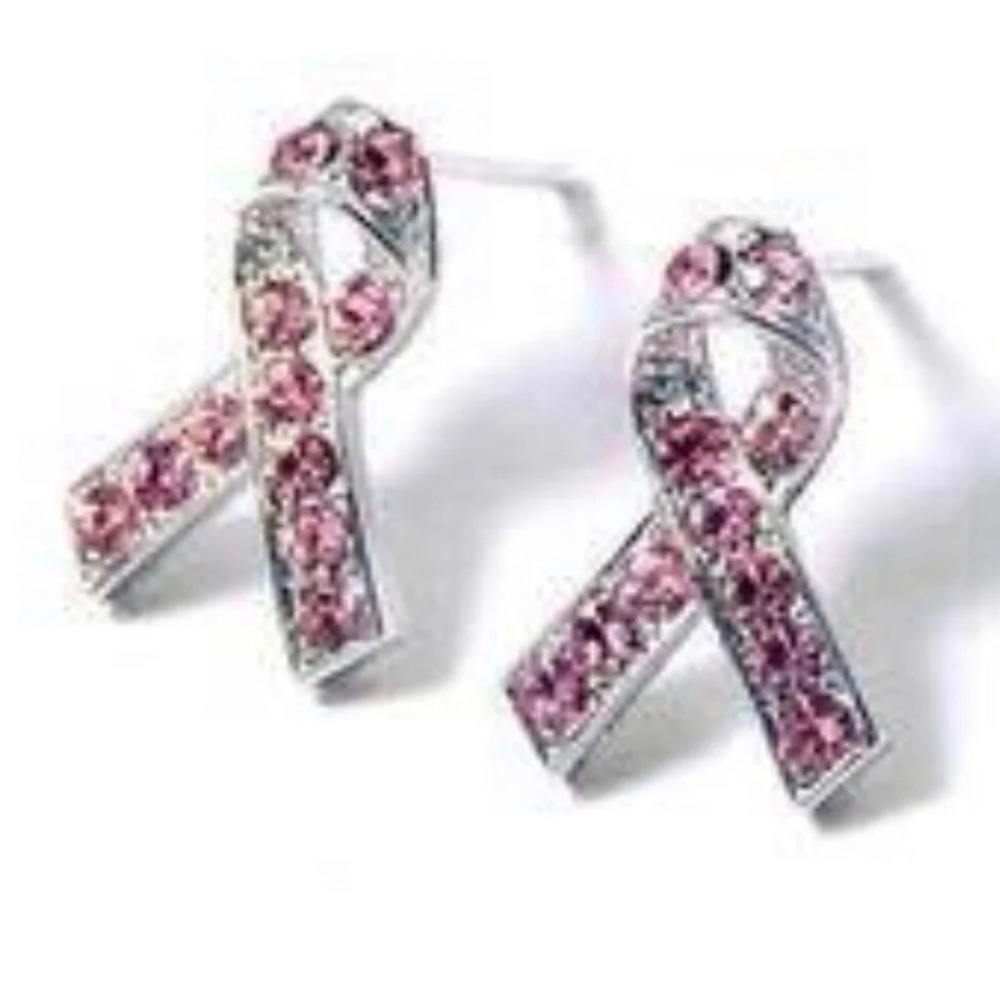 Pink Ribbon Studs